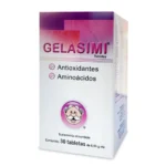 Caja de Gelasimi Tabletas, suplemento de farmacias similares con antioxidantes y aminoácidos.