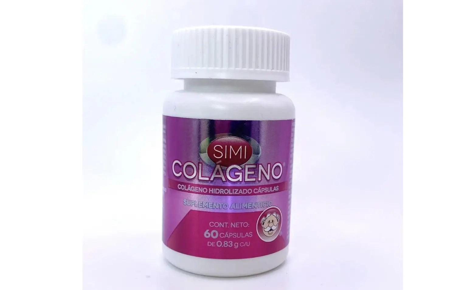 Frasco de Simi Colágeno con 60 cápsulas de colágeno hidrolizado de farmacias similares.